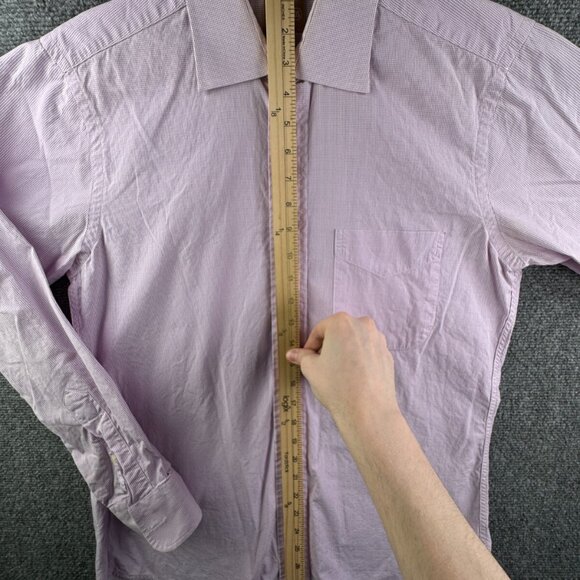 Gitman Bros Button Up Shirt Long Sleeve Men Pink Check 15 34 USA Made Cotton - Picture 3 of 16